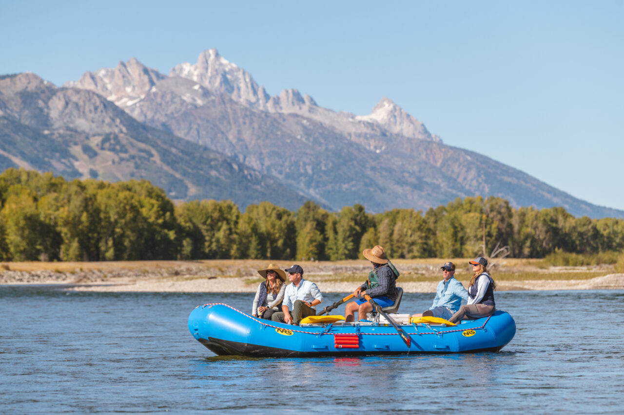 Rafting through Teton Valley near Tributary