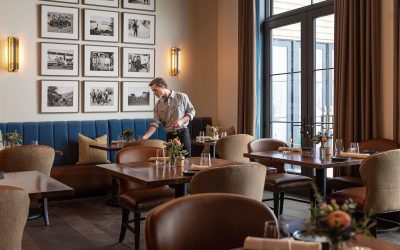 Eddy Bar - Waiter Prepares Dining Table - Tributary Driggs Idaho