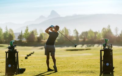 Golf Driving Range - Man Tees Off - Tributary Driggs Idaho - Luxury Homes