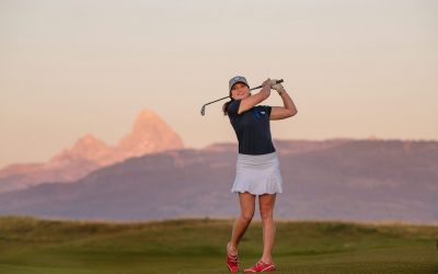 Golf - Woman Golfs in the Evening - Tributary - Teton Valley