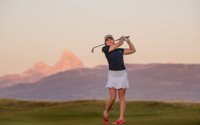 Golf - Woman Golfs in the Evening - Tributary - Teton Valley